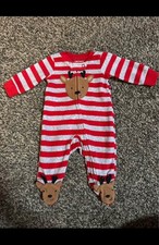 Carters Newborn, Double Zip, Polyester Reindeer Foot Pajames