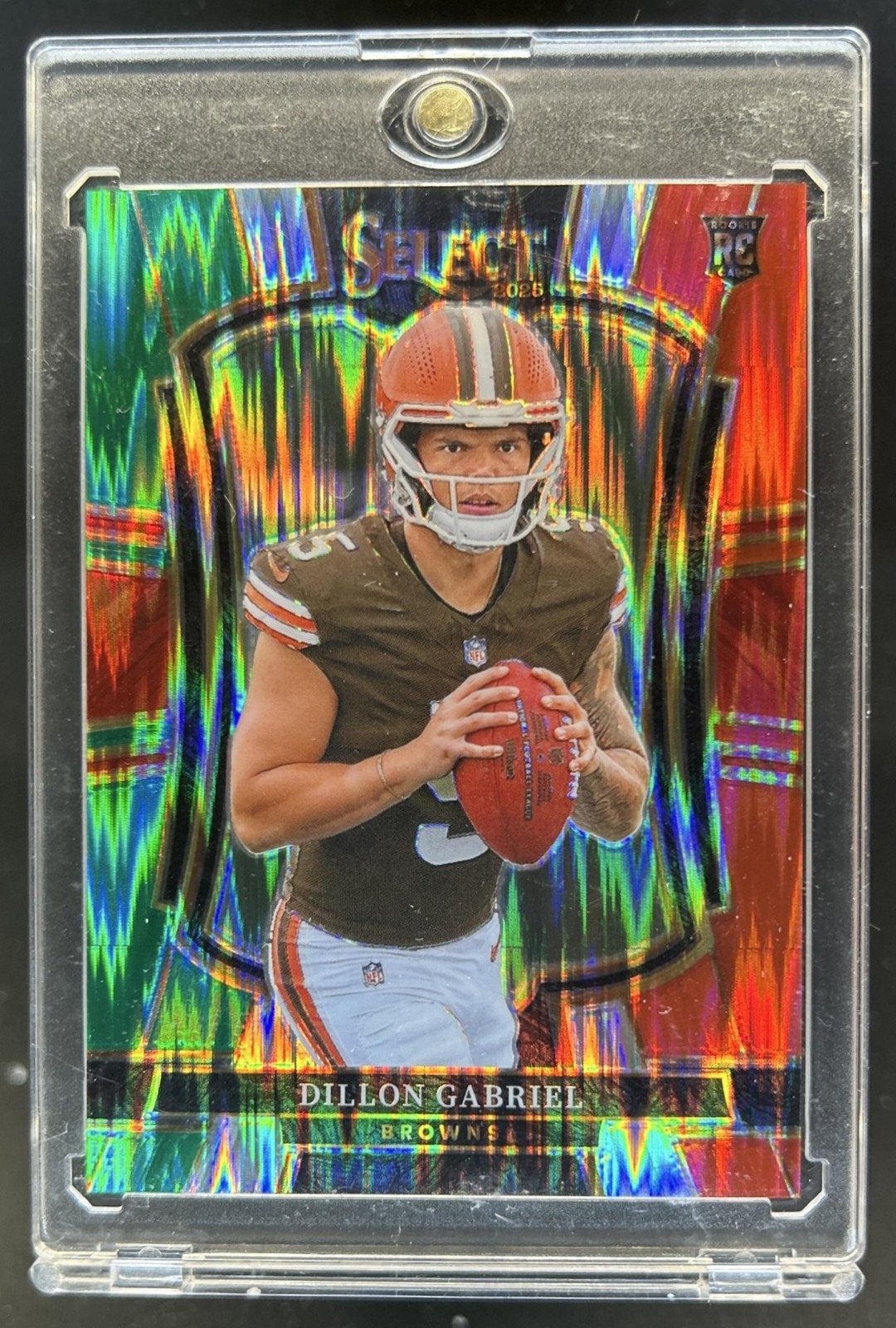 2025 Select Dillon Gabriel Premier Level RC Green and Red Prizm Shock #154