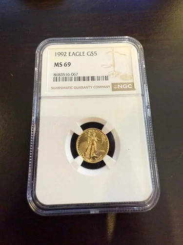 1/10 oz Gold Eagle 1992 Eagle G$5 MS 69 NGC 8683516-067