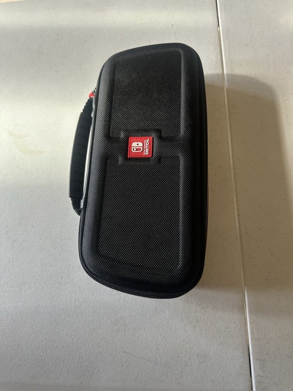Nintendo Switch Hard Shell Padded Carrying Case Black/Red w/ Handle & Inserts