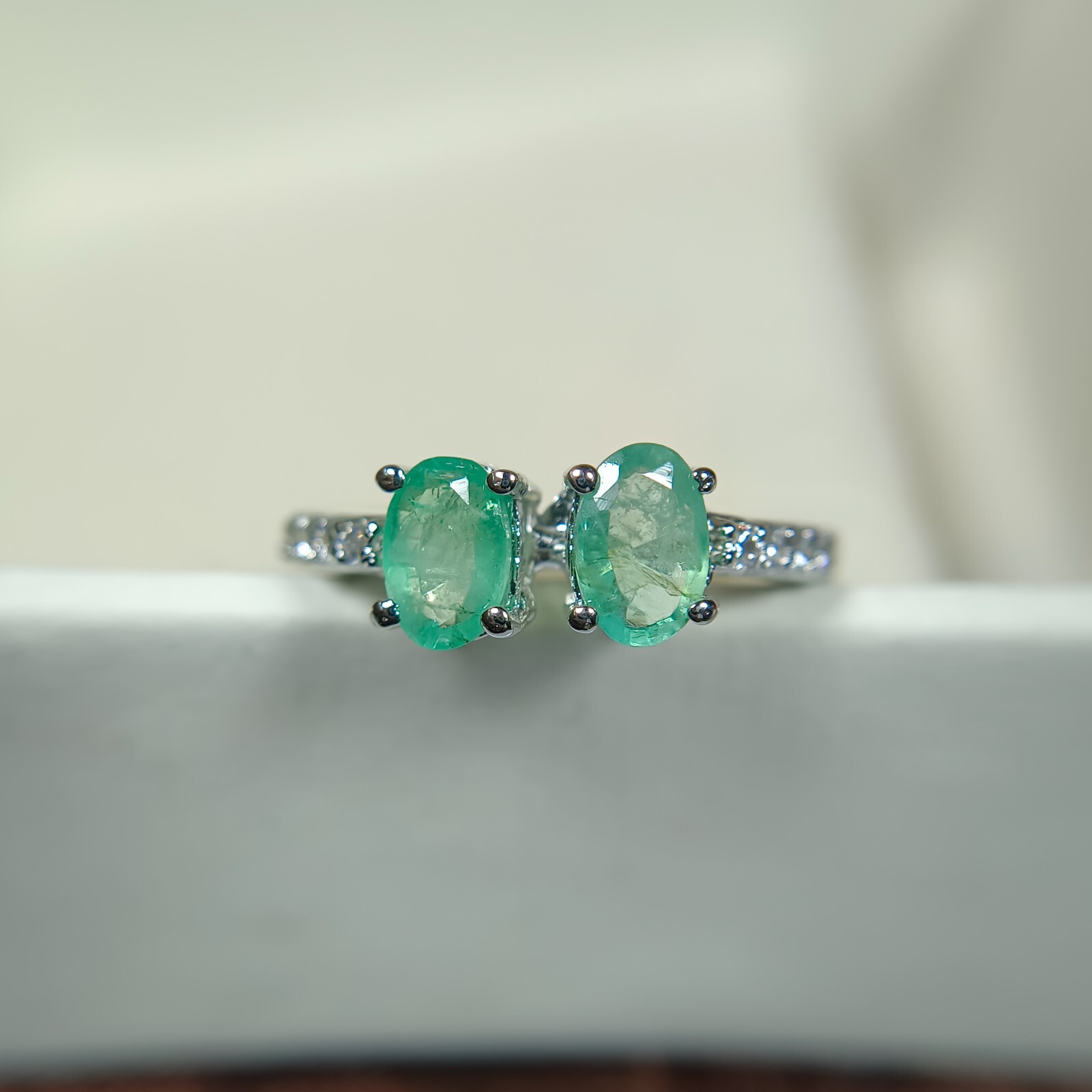 Natural Green Emerald Ring in Sterling Silver – All Sizes Available