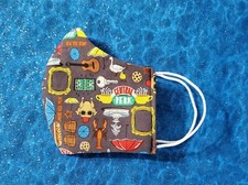 Washable Handmade Fabric Face Mask filter pocket FRIENDS