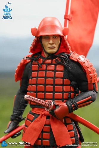 1/12 DID XJ80016A Palm Hero Japan Samurai Sengoku Soldier Red Action Figure - Picture 4 of 24