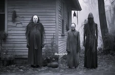 Modern Halloween Photo/CREATURES OF THE NIGHT AT HAUNTED HOUSE/4X6 B&W Photo Rp.