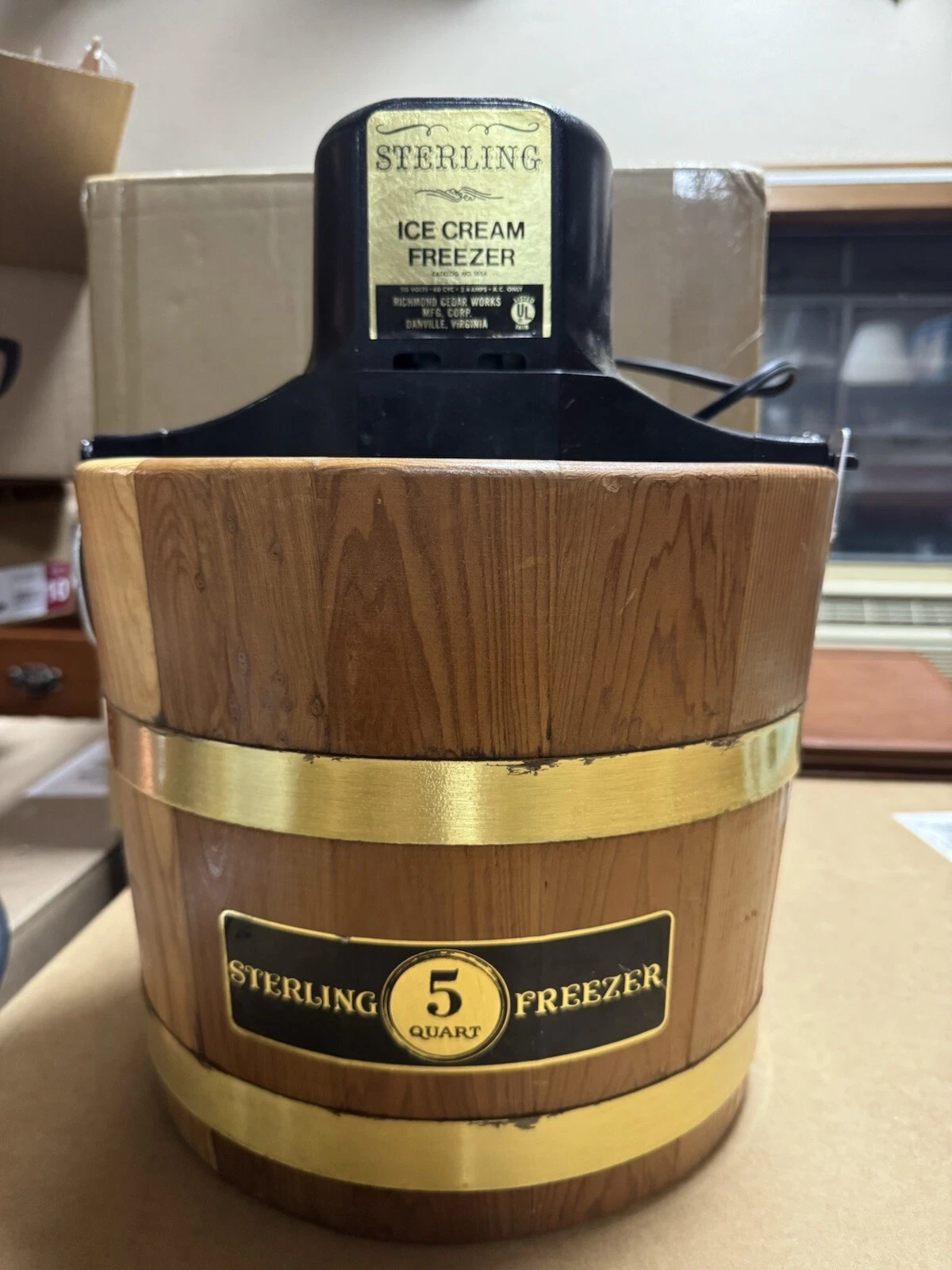 Vintage 1980s Richmond Cedar Works Sterling I’ve Cream Maker 5Qt Electric
