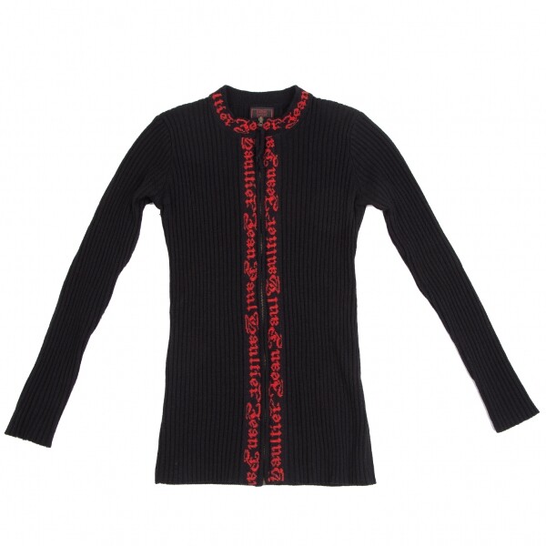 Jean-Paul GAULTIER CLASSIQUE Logo Piping Zip-up Knit Sweater