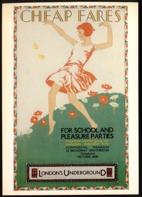 Moderne Postkarte: Günstige Tarife für Schulfeste. Plakat Repro von 1929 (LTM144).