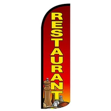 Restaurant Flag Flutter Feather Banner Swooper Extra Wide Windless