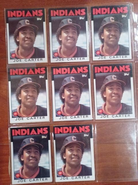 1986 Topps LOT (8) JOE CARTER #377 Cleveland Indians NM-Mint