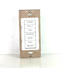 Custom Lutron STWD-7B-WH (White) HomeWorks 7 Scene/ Button Switch A205 