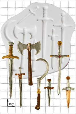 Silikonform Schwerter & Waffen | Lebensmittelverwendung FPC Sugarcraft KOSTENLOSER UK-Versand!