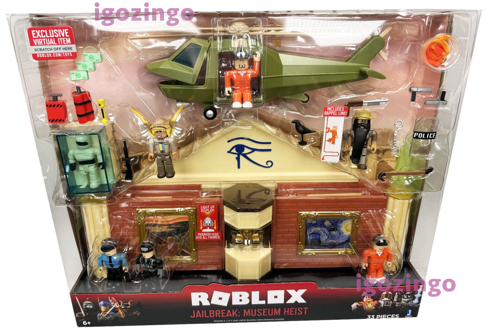 Bonecos Roblox Playset Luxo Jailbreak Museum Heist + Código