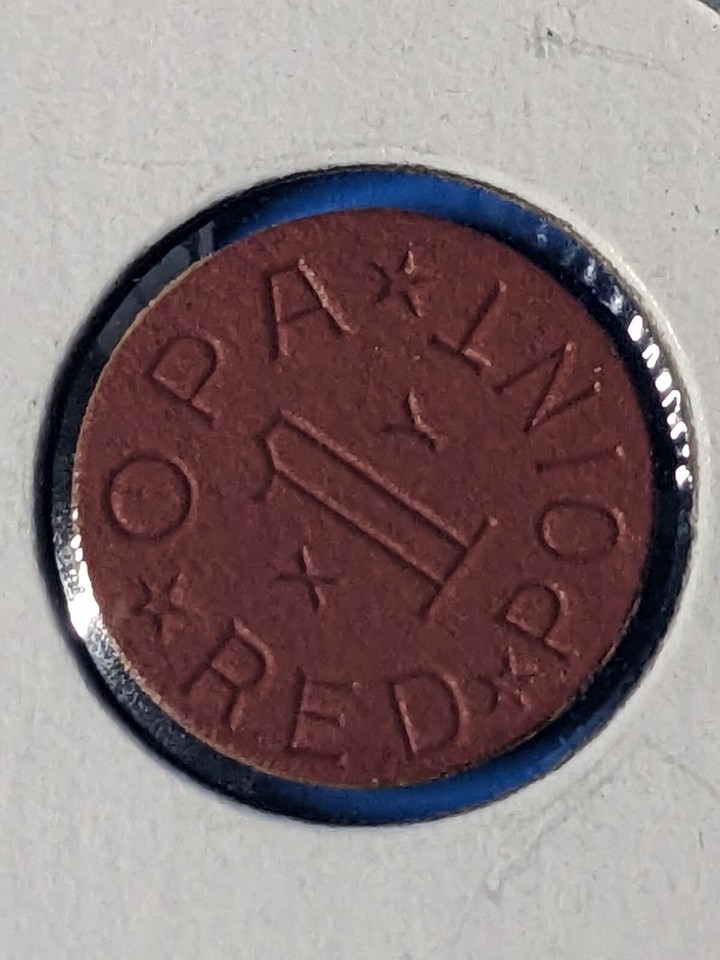 WWII RATION TOKEN-1 OPA RED POINT | eBay