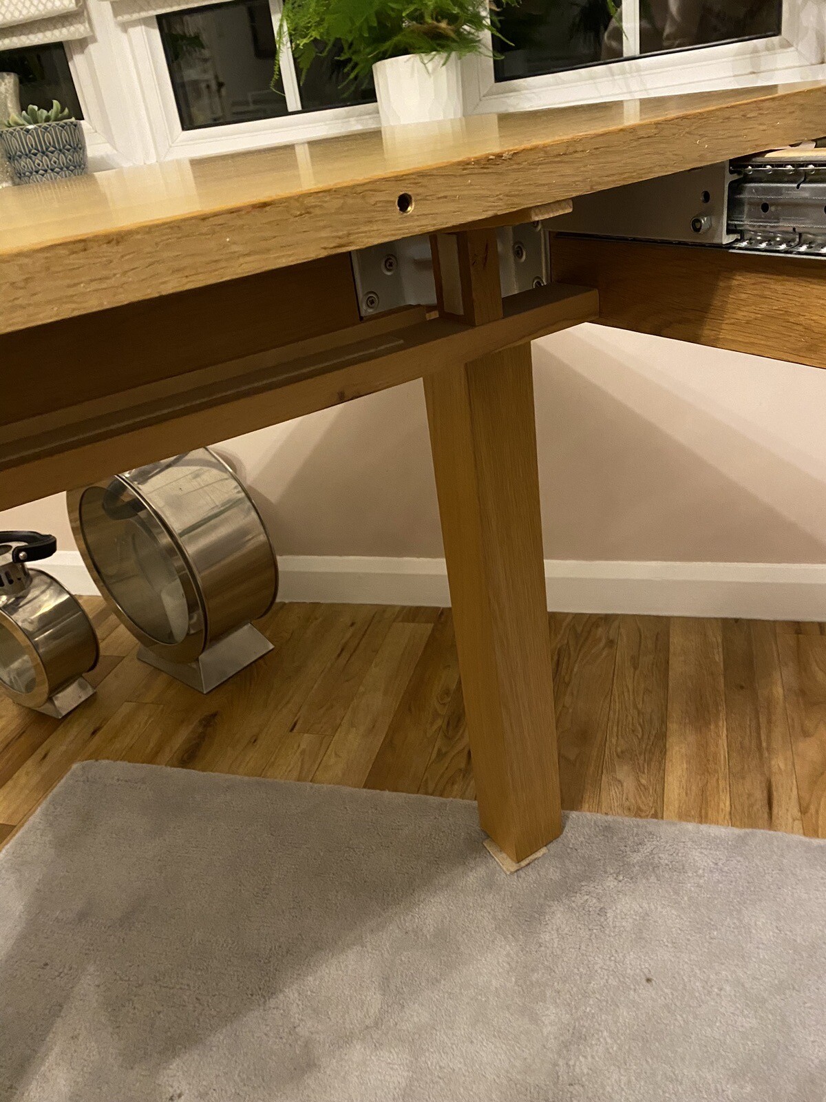 solid oak extendable dining table eBay