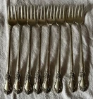 SET 8 International STERLING SILVER BROCADE SEAFOOD COCKTAIL FORKS 5 5/8" OYSTER