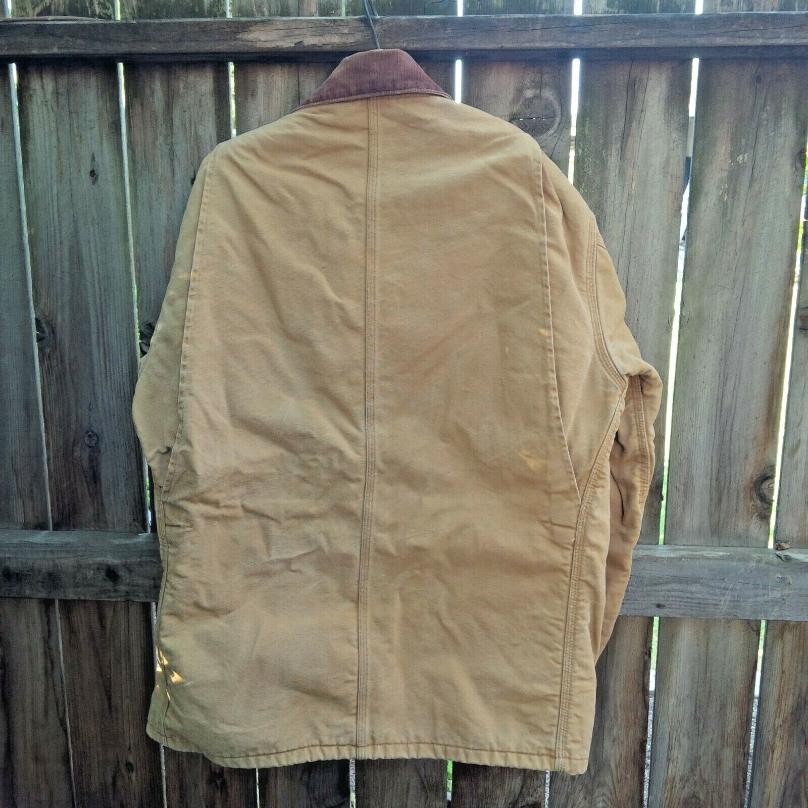 Vintage USA Carhartt Duck Blanket Lined Denim Work Jacket Coat Chest 50" L XL thumbnail 3