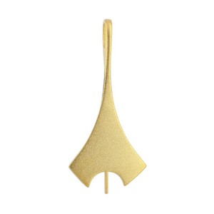 Authentic Gold Plated Sterling Silver Teardrop Pendant Bail Pearl Holder (Matt) #99950