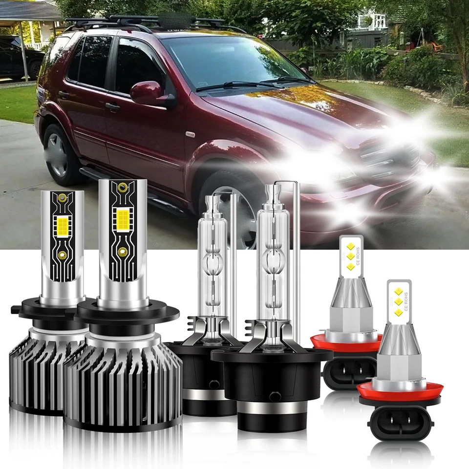 6x Bombilla de faro LED HID alta baja + luz antiniebla para Mercedes-Benz E55 AMG 2005-2006 Foto 2 de 4