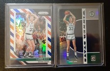 LARRY BIRD - 2018-19 PRIZM RED WHITE BLUE & 2019-20 WINNER STAYS PURPLE PRIZMS