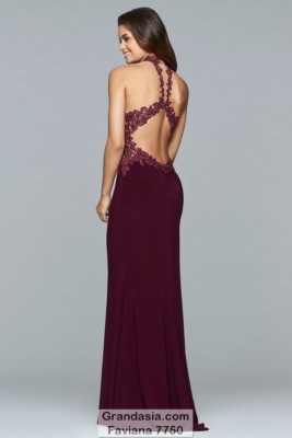 Faviana Formal Prom Dress - Model 7750 in Bordeaux - Size 2 | eBay