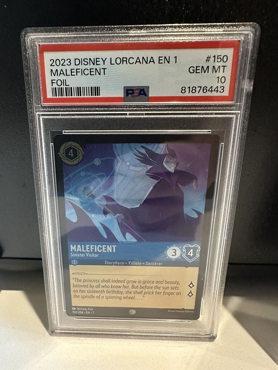 Lorcana PSA 10 Foil Maleficent Sinister Visitor 150/204 Lorcana PSA 10 Foil Maleficent Sinister Visitor 150/204