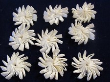 Vintage Millinery Flower Ivory 1 /4" across 9 pc Lot Unusual Spiral Y233b