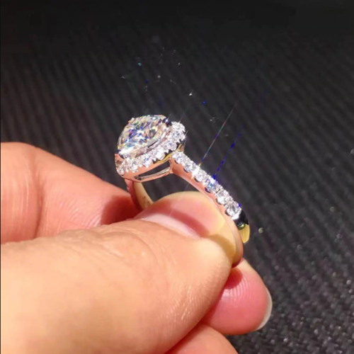 1.30 Ct Real Moissanite Heart Cut Engagement Wedding Ring 925 Sterling Silver - Bild 6 von 7