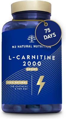 Natural L CARNITINE 2000mg. 150 Capsules 75 Days. High Concentration Improves Sp
