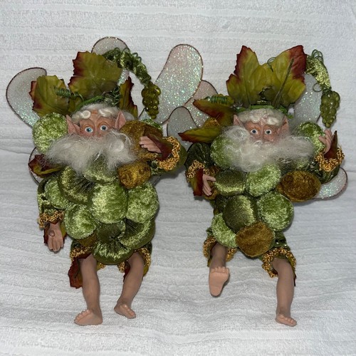 Mark Roberts 11" Traube Fee Elfe Mann Weinliebhaber Ornament hängend grüne Trauben 2