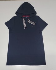 TOMMY HILFIGER Hooded Sweater Dress Flag Logo Navy Women's Size Small