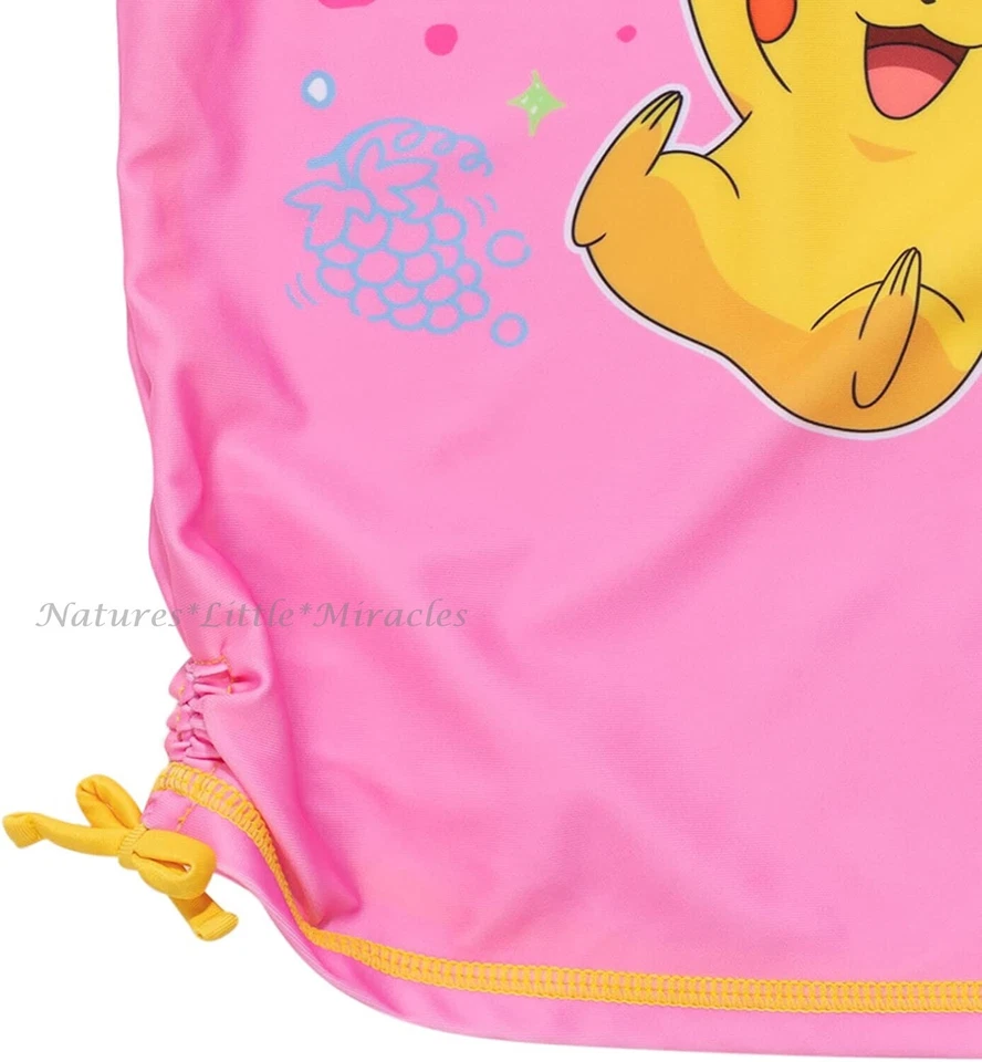 Pokemon Traje de Baño Niñas Talla 4-6 Tankini Conjunto Bikini Natación Protección contra Erupciones Camisa Pikachu Foto 3 de 4