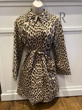 Royal Blizzand 1960's Leopard Print Trench Coat,tergal Water Resistant,size S-m