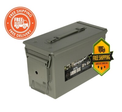 Strategy 50 Caliber Metal Ammo Storage Box OD Green 12 in. x 6.125 in. x 7.25in