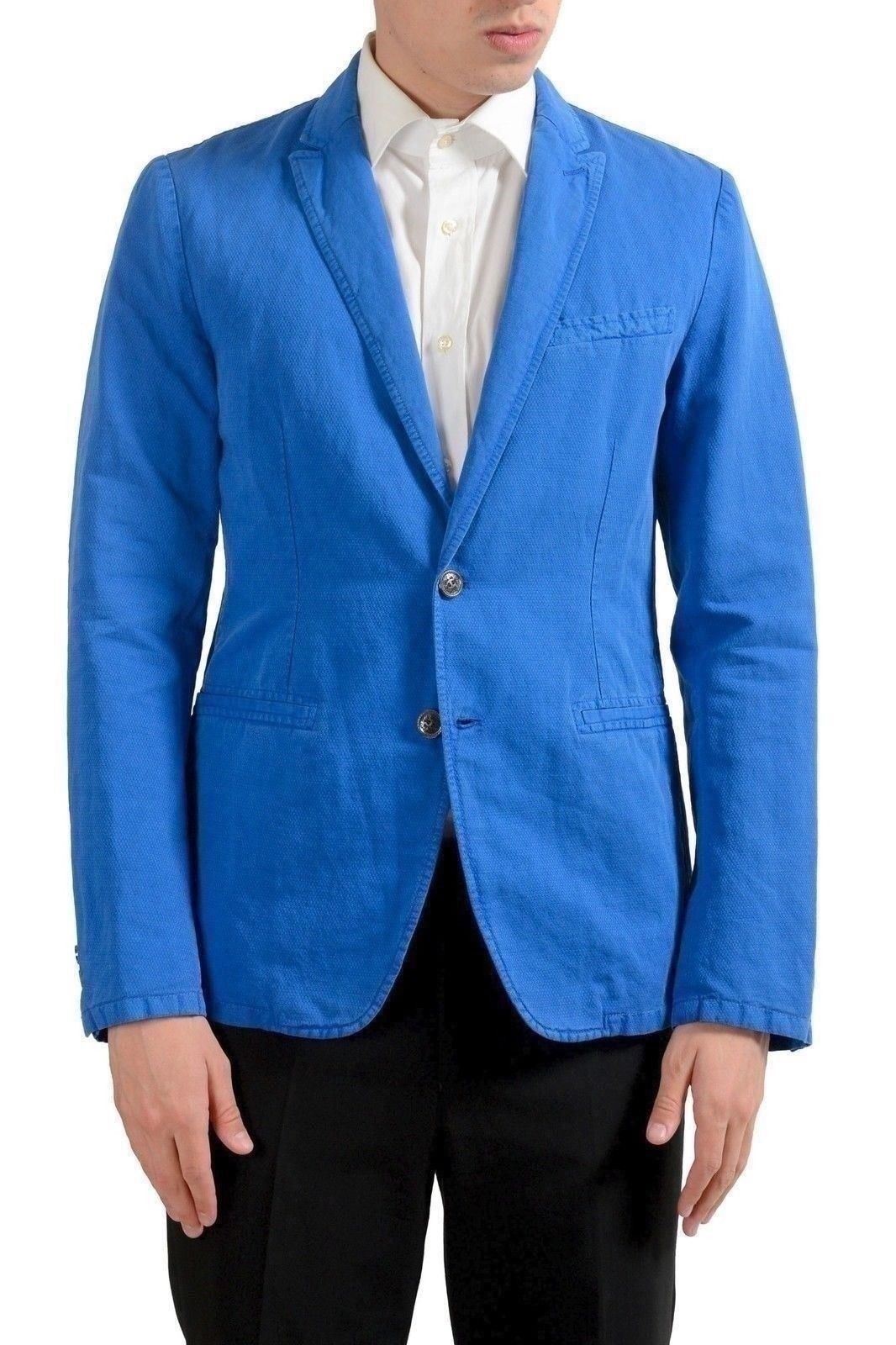 Just Cavalli Мужской синий льняной блейзер на двух пуговицах спортивное пальто US 38 IT 48 29690₽