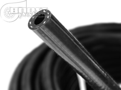 BOOST products Silikon Unterdruck-Schlauch 4mm, schwarz verstärkt mit Gewebe