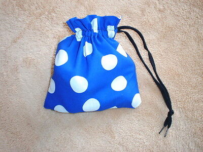 homemade by me A PRETTY COTTON FABRIC DRAWSTRING DOTTY RE-USABLE GIFT BAG