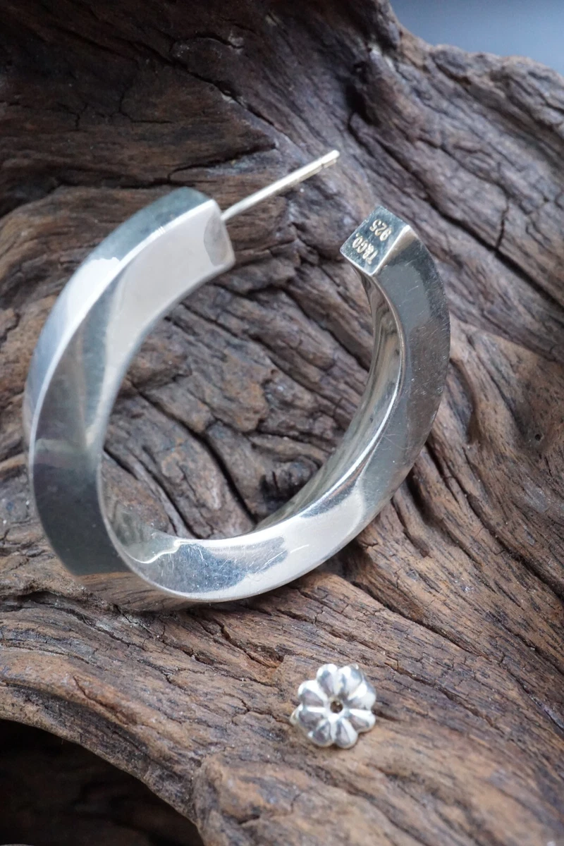 Tiffany silver 2024 hoop earrings large