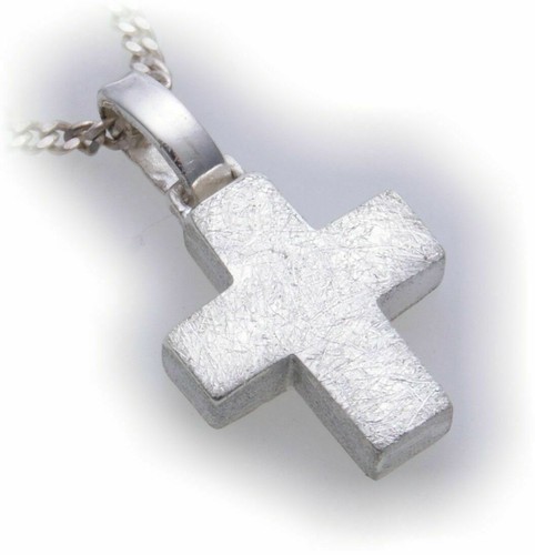 Neu Anhänger Kreuz echt Silber 925 Sterlingsilber Eismatt Qualität Unisex - Picture 3 of 4