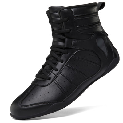 Professional Fashion Wrestling Boots Men Leather Boxing Shoes