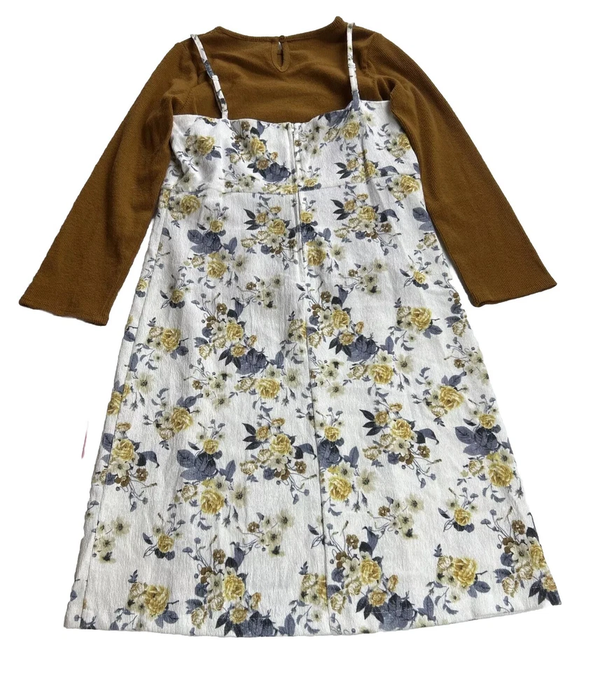 Vestido Floral Marfil Vacaciones 2 Piezas Ediciones Raras Niñas Grandes Talla 16 Nuevo con Etiquetas Foto 2 de 4