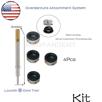 US Overdenture Locator Abutment Male Cap &Tools For Zimmer/BEGO/MIS/Cortex/Adin