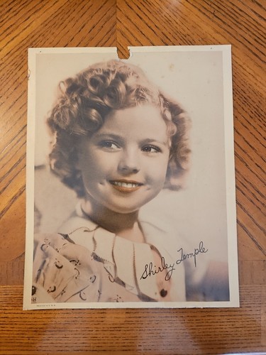1930's Shirley Temple 8x10 Photo Card Publicity Signed Print - 第 1/2 張圖片
