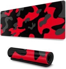 Red  Black Gaming Mouse Pad Camo Camouflage Large XL Desk Mat Computer PC