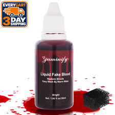 Halloween Fake Blood Washable with Stipple Sponge,1.06 Oz Edible Stage Blood Liq