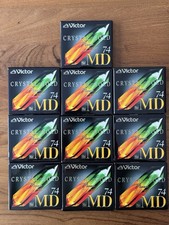 Set of 10 Victor Crystal Gold Pure MD 74min Recordable MiniDisc. New Sealed
