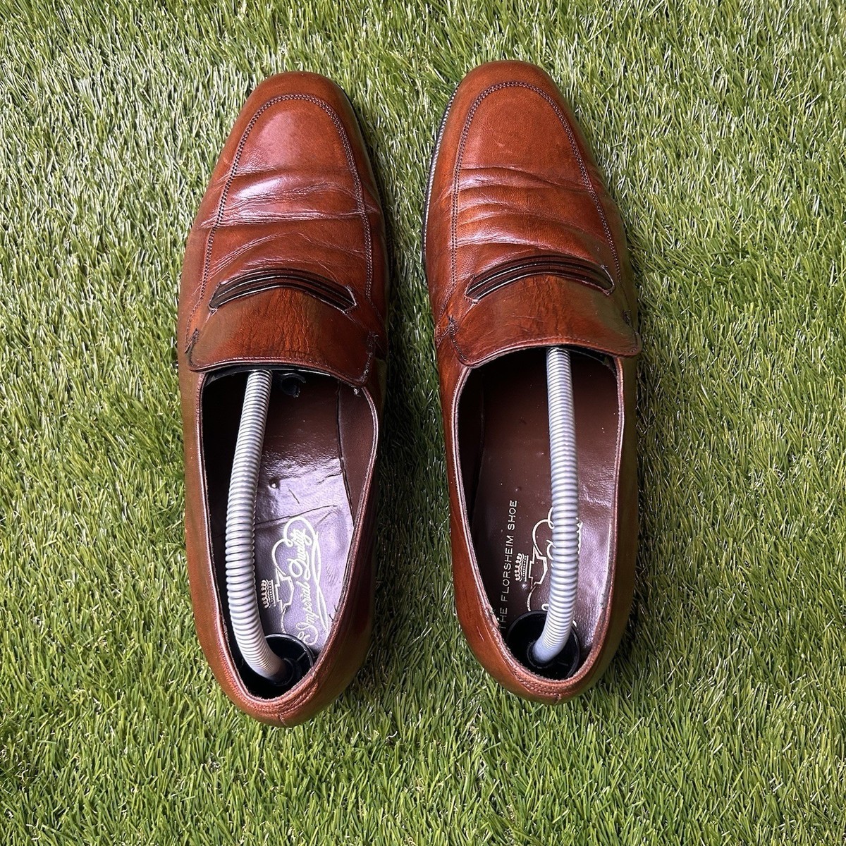 Florsheim Imperial Quality Mens 11 C Brown Leather Apron Toe