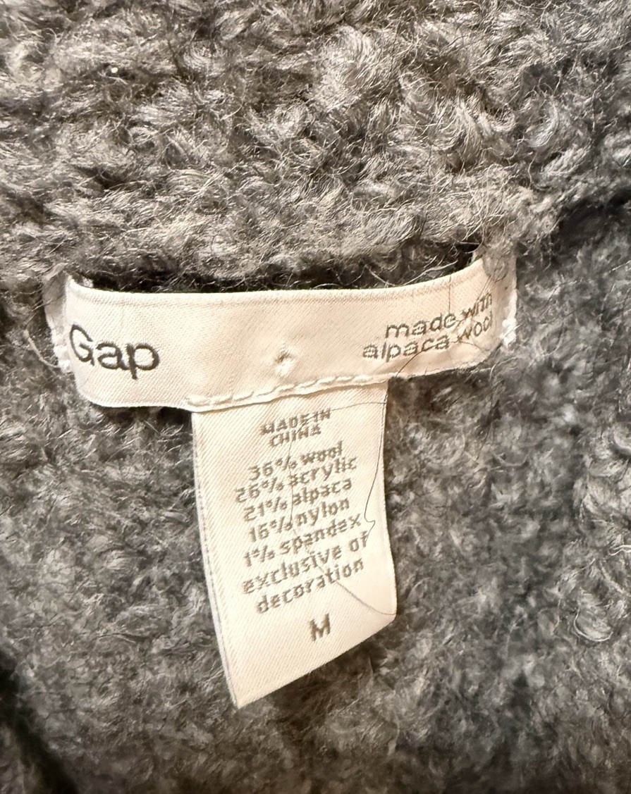 GAP Gray Button  Collared Sweater Vest - Soft - M… - image 4