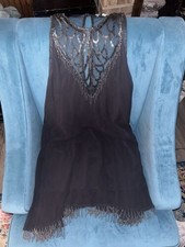 A15 Show My Your Mumu Beaded/Sparkles Black Liza Top/Dress size L