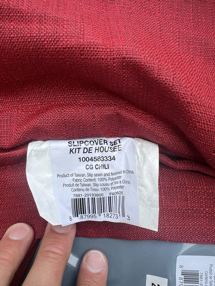 Hampton Bay Chili Cushion Slipcovers Top And Bottom Set Of 2. Measurement In Des - Image 4 of 4