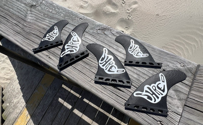 ShredDelish Surf Co 5 Fin Travel Set Solid Fiberglass Surfboard Fins Future Base